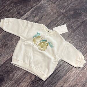 Zara sweatshirt white/cream 3-6 months new cotton pear